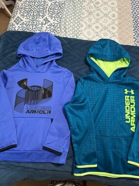 Under Armour Boys' Royal Blue and Teal Hooded Performance Sweatshirts